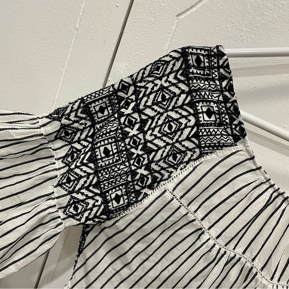 Free People Black and White Lola Embroidered Mini Dress - Picture 7 of 10